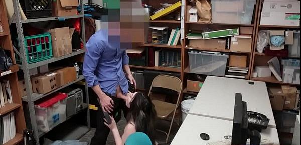  Shoplifter teenie got caught and punish fucked hard